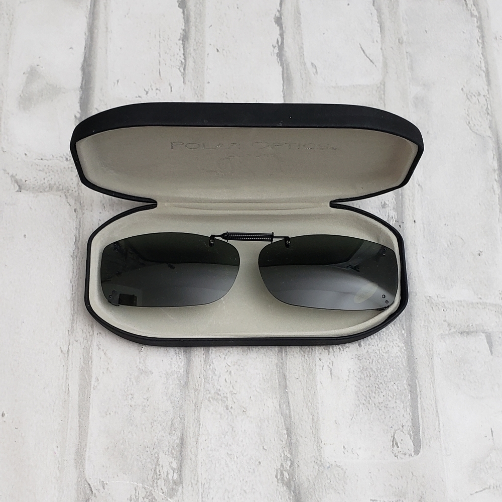 UNISEX Polarized Full Frame Clip on Sunglasses W. Cases